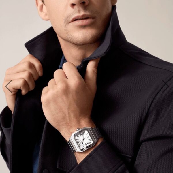 Cartier Santos Large firstcopy Stainless Steel White Dial Swiss Automatic Men’s Watch