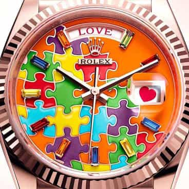 Rolex Day Date Puzzle Dial Swiss Automatic Mens Watch firstcopy