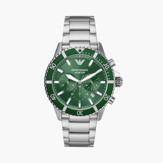 Emporio Armani AR11500 Firstcopy Green Dial Stainless Steel Chronograph Men's Watch