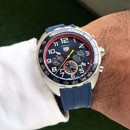 Tag Heuer Formula 1 Red Bull Racing Blue Rubber Belt Firstcopy Replica Watch