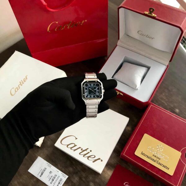 Cartier De Santos firstcopy Stainless Steel Black Dial Automatic Men’s Watch