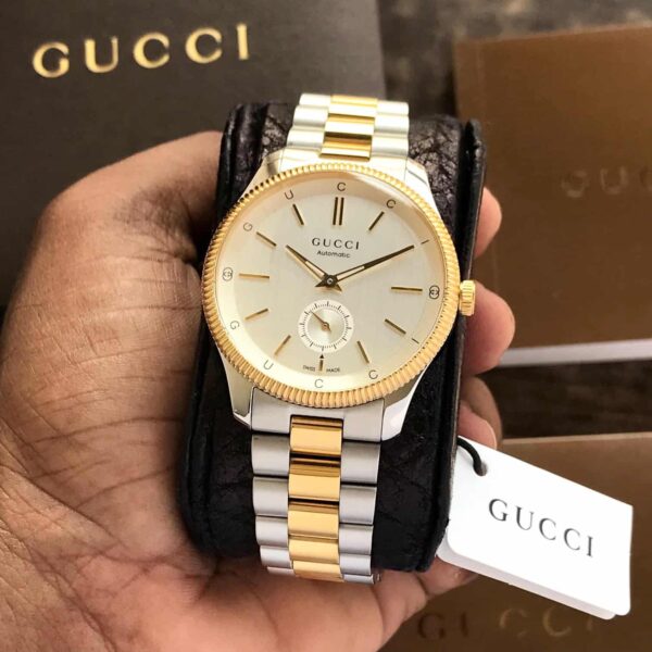 Gucci G-Timeless firstcopy 40mm Two Tone White Dial Stainless Steel Automatic Men’s Watch