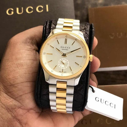 Gucci G-Timeless firstcopy 40mm Two Tone White Dial Stainless Steel Automatic Men’s Watch
