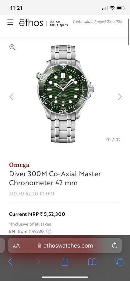 Omega Master Chronometer firstcopy 42mm Swiss ETA Automatic Men’s Watch