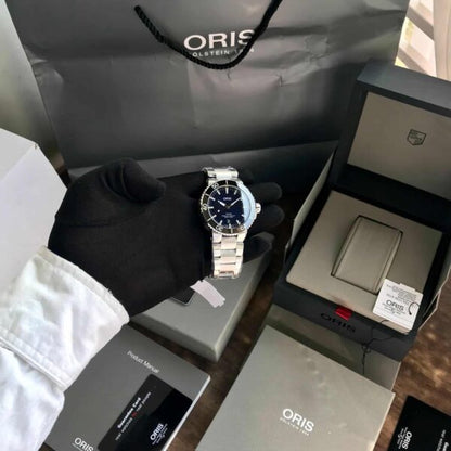 Oris Aquis Date Silver Blue Dial Men’s Sports Firstcopy Replica Watch