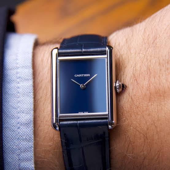 Cartier Tank Must firstcopy Japanese Premium Medium Silver Blue Unisex Watch