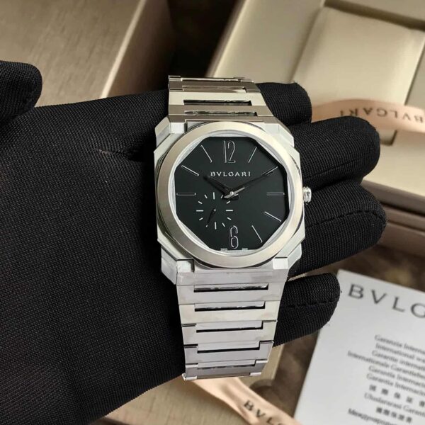 Bvlgari Octo Finissimo Firstcopy Silver Black Swiss ETA Automatic Slim Men's Watch