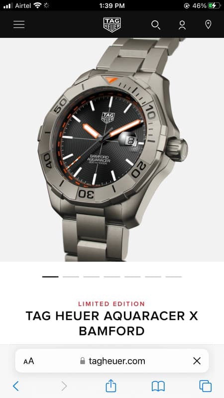 Tag Heuer Bamford Aquaracer Limited Edition Japanese Automatic Mens Watch firstcopy