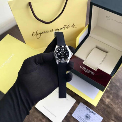 Longines HydroConquest firstcopy Silver Black Fiber Automatic Men’s Watch