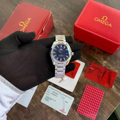 Omega Aqua Terra Blue Dial C0-Axial Master Chronometer 41mm Swiss ETA Automatic Machinery - Watch Studio