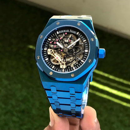Audemars Piguet Royal Oak Double Balance Blue Skeleton Dial Automatic Firstcopy