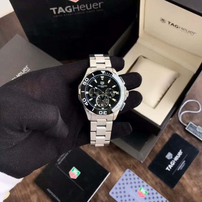 Tag Heuer Aquaracer Stainless Steel Black Dial Master Quality Mens Watch firstcopy