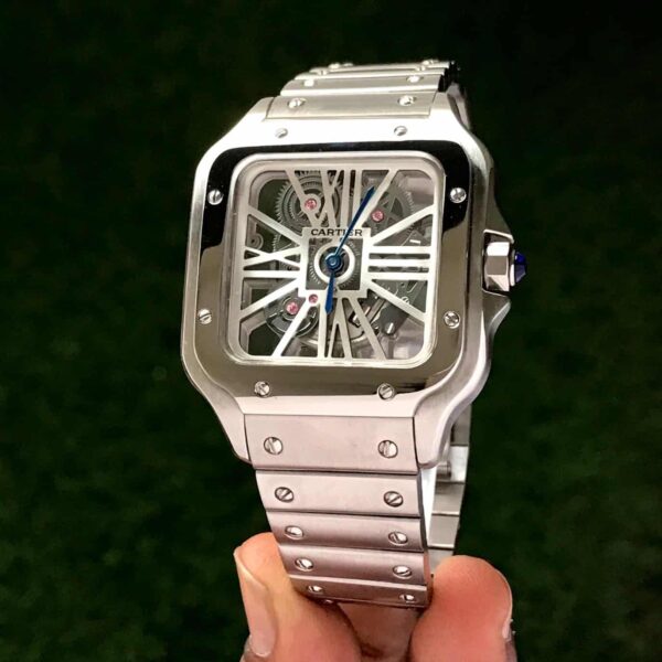 Cartier Santos De firstcopy Skeleton Stainless Steel Automatic Men’s Watch