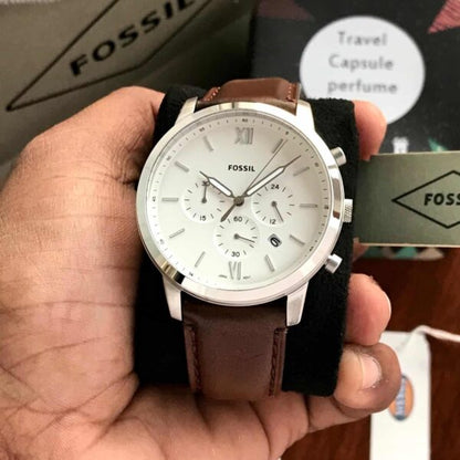 Fossil firstcopy FS5380 Silver Brown Belt Analogue Men’s Watch