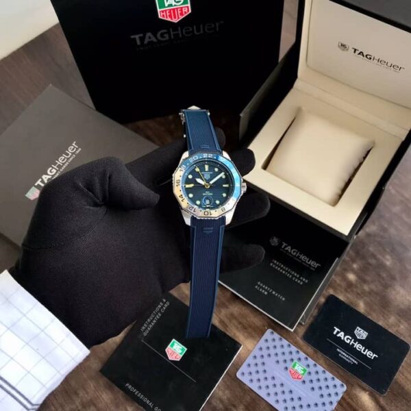 Tag Heuer Aquaracer Professional 300 GMT Blue Fiber Strap Automatic Mens Watch firstcopy