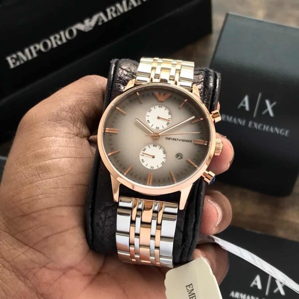 Emporio Armani AR1721 Gianni Firstcopy Two Tone Grey Dial Men's Watch