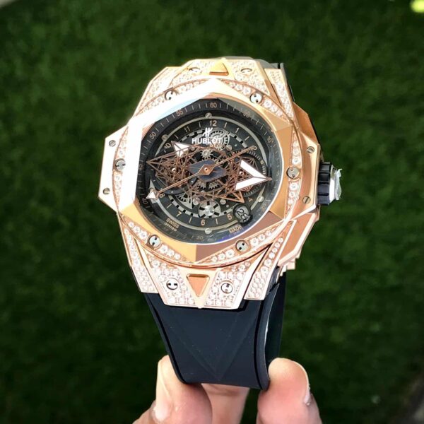 Hublot Big Bang King Sang Bleu firstcopy Rose Gold Diamond Premium Men’s Watch
