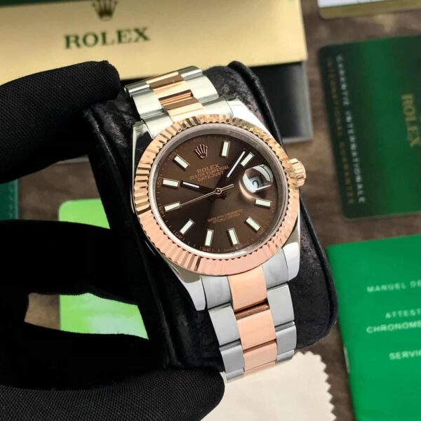 Rolex Datejust 41 Two Tone Chocolate Dial Automatic Mens Watch firstcopy