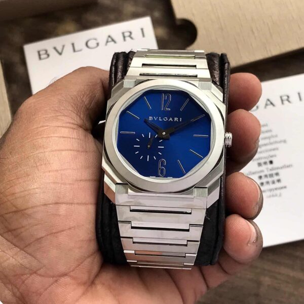 Bvlgari Octo Finissimo Firstcopy Silver Blue Swiss ETA Automatic Slim Men's Watch