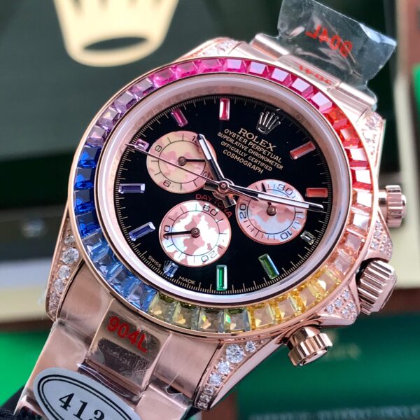 Rolex Cosmograph Daytona Rainbow Rose Gold Swiss ETA Firstcopy Watch