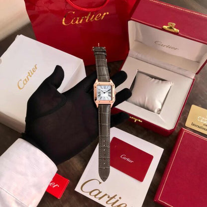 Cartier De Santos Dumont firstcopy Premium RoseGold White Dial Unisex Watch