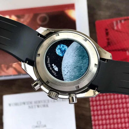 Omega Apollo 50th Anniversary firstcopy Limited Edition Black Rubber Strap Men’s Watch