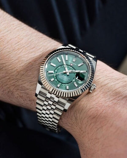 Rolex Sky-Dweller Silver Green Dial Automatic firstcopy Watch