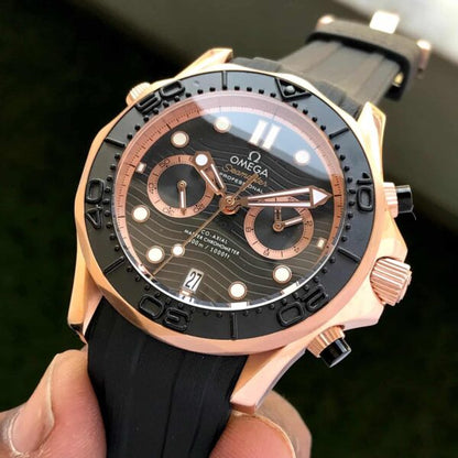 Omega Seamaster firstcopy 300M Co-Axial Chronograph Black Rubber Strap Men’s Watch