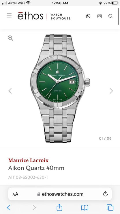 Maurice Lacroix Aikon firstcopy 40mm Quartz Stainless Steel Green Dial Men’s Watch