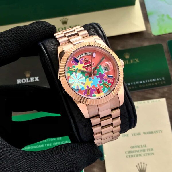 Rolex Day Date Puzzle Dial Swiss Automatic Mens Watch firstcopy