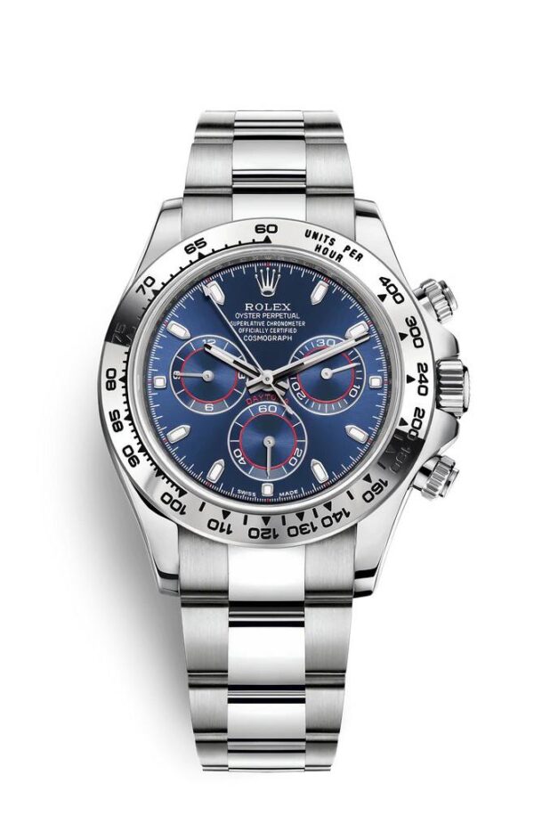 Rolex Cosmograph Daytona Silver Blue Dial Oyster Chain Japanese Automatic Mens Watch firstcopy