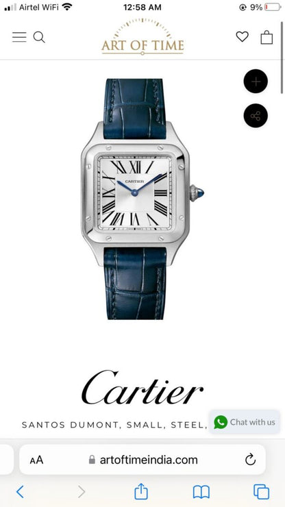 Cartier Santos Dumont firstcopy Premium Silver White Dial Unisex Watch