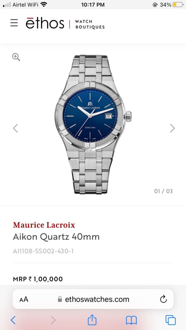 Maurice Lacroix Aikon firstcopy 40mm Quartz Stainless Steel Blue Dial Men’s Watch