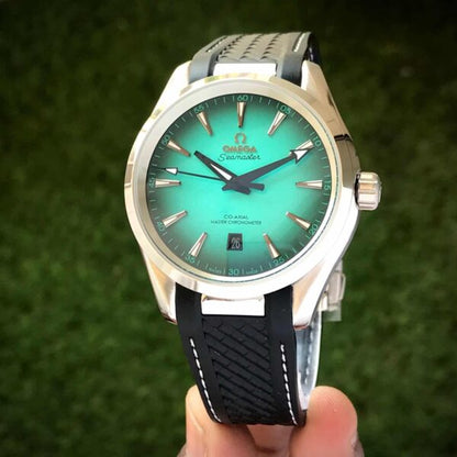 Omega Aqua Terra firstcopy Turquoise Dial Black Rubber Automatic Men’s Watch