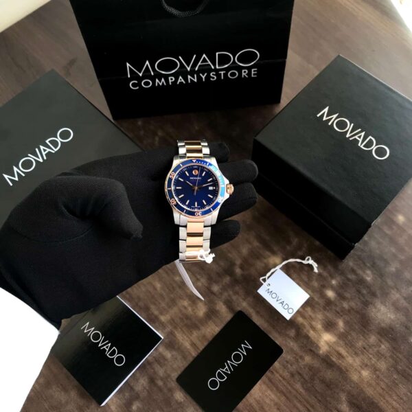 Movado Series 800 firstcopy Two Tone Blue Dial Stainless Steel Men’s Watch