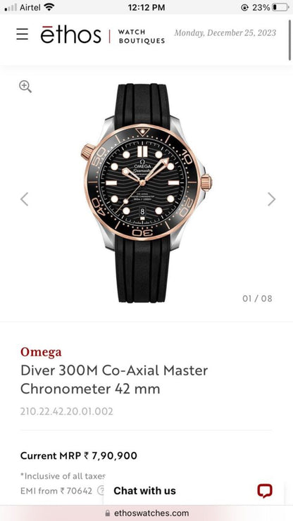 Omega Seamaster firstcopy Black Copper Co-Axial Japanese Automatic Men’s Watch