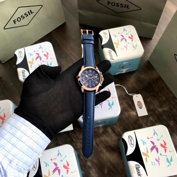 Fossil Grant firstcopy FS4835 Rosegold Blue Chronograph Men’s Watch