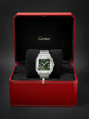 Cartier De Santos firstcopy Medium Model Green Dial Stainless Steel Automatic Men’s Watch