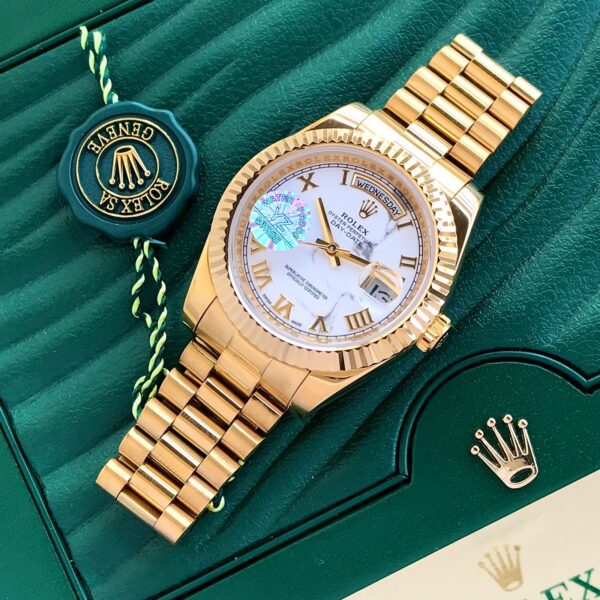Rolex Datejust 41 Yellow Gold Tone White Dial Jubilee Chain Japanese Automatic Mens Watch firstcopy