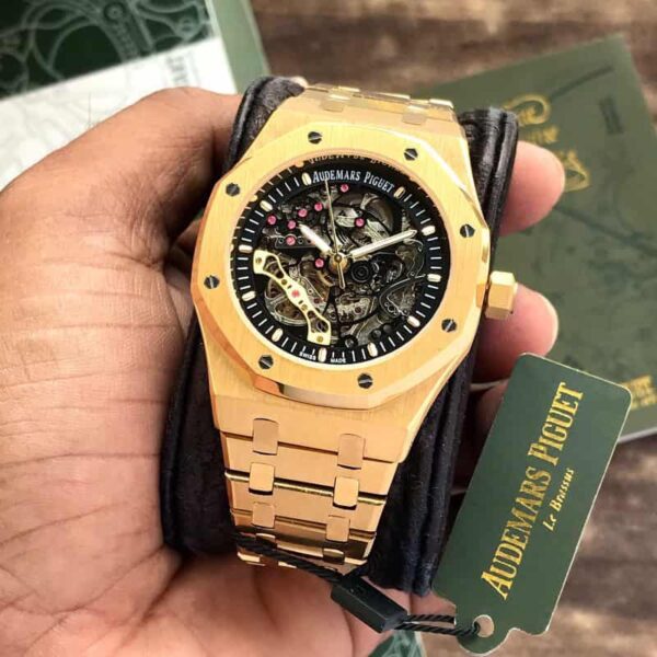 Audemars Piguet Royal Oak Double Balance Gold Skeleton Dial Automatic Firstcopy