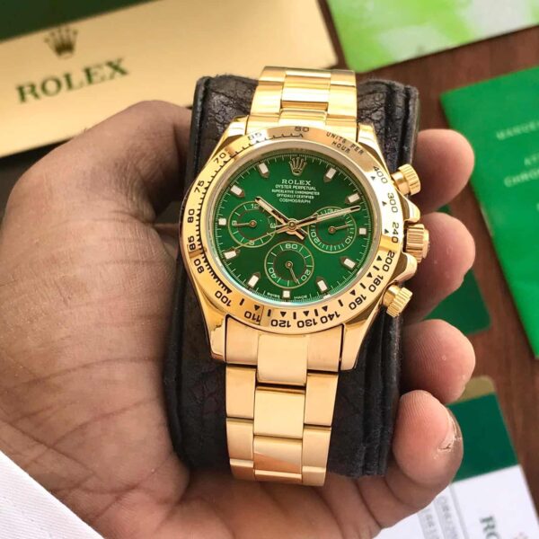 Rolex Cosmograph Daytona Gold & Green Dial Japanese Automatic Mens Watch firstcopy