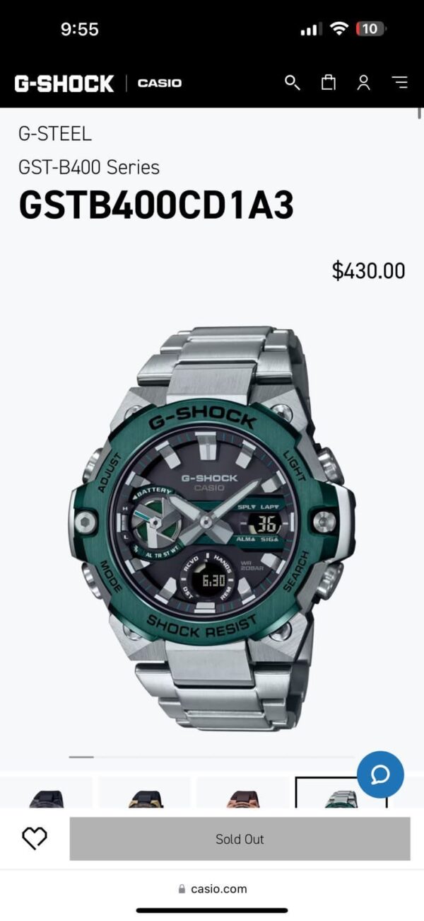 Casio G-Shock G-Steel firstcopy GST-B400 Stainless Steel Green Dial Men’s Watch