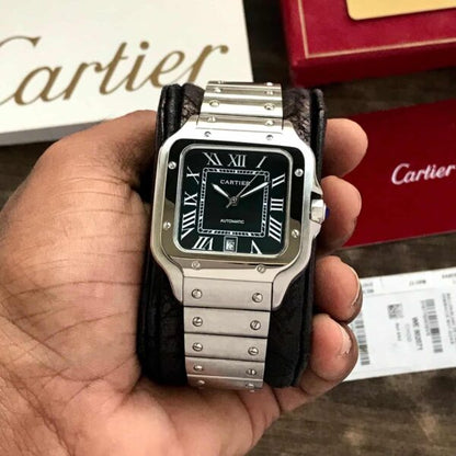 Cartier De Santos firstcopy Stainless Steel Black Dial Automatic Men’s Watch