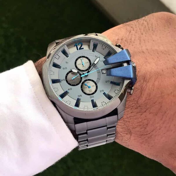 Diesel Mega Chief firstcopy Black & Blue Chronograph Men’s Watch