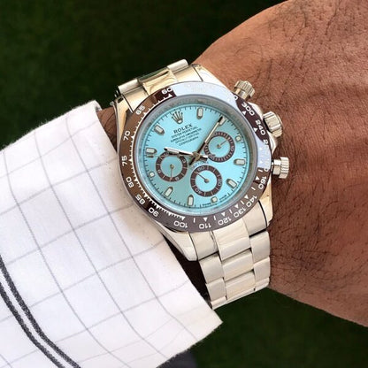 Rolex Daytona Cosmograph Stainless Steel Sky Blue Dial Japanese Automatic Mens Watch firstcopy