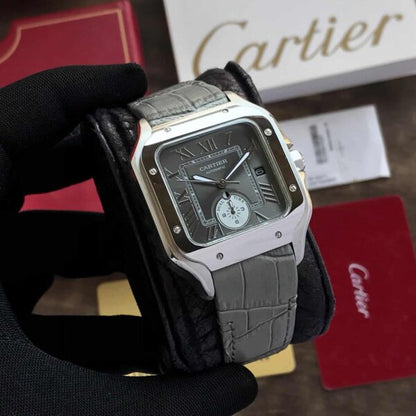Cartier De Santos firstcopy Dual Time Grey Premium Automatic Men’s Watch