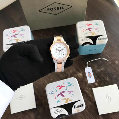 Fossil firstcopy FS5475 Two Tone White Dial Chronograph Men’s Watch