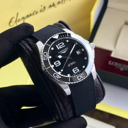 Longines HydroConquest firstcopy Silver Black Fiber Automatic Men’s Watch