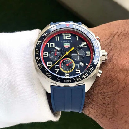Tag Heuer Formula 1 Red Bull Racing Blue Rubber Belt Firstcopy Replica Watch
