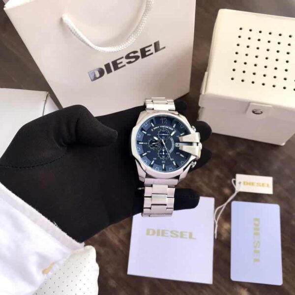 Diesel Mega Chief firstcopy DZ4417 Silver Blue Chronograph Men’s Watch